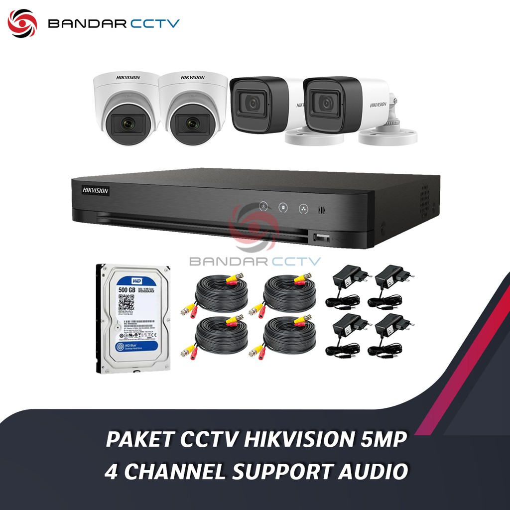 Paket CCTV Hikvision 5MP 4 Channel Support Audio