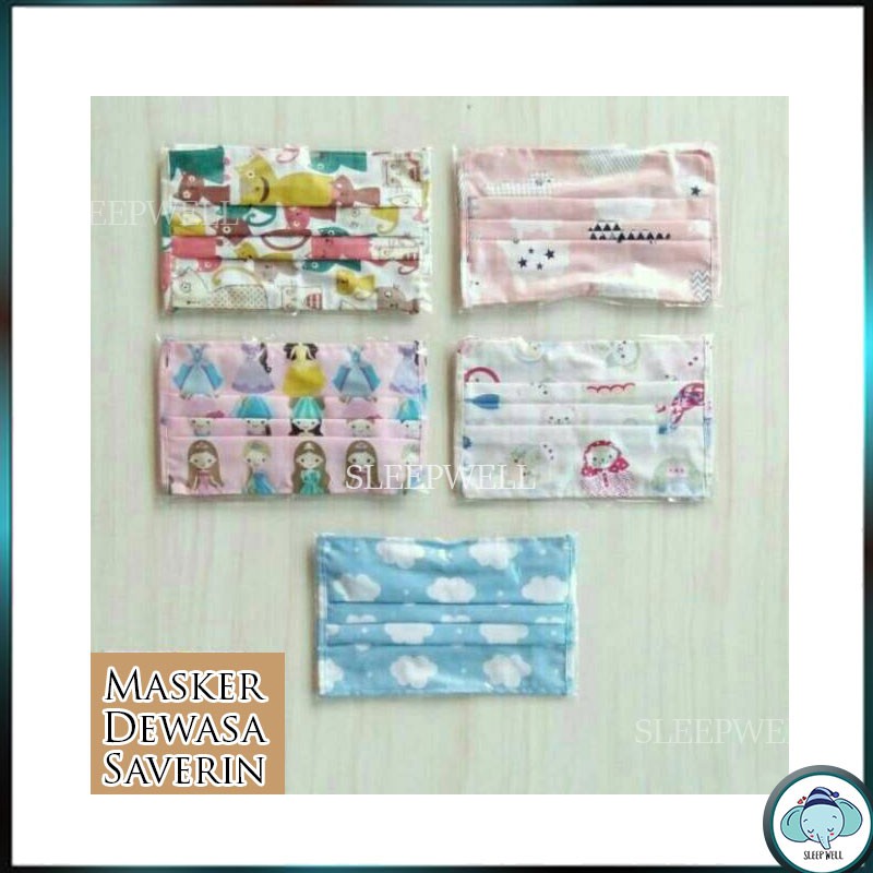 Masker Kain 2 PLY Karakter / Masker Mulut Kain Karet Hijab lucu anak premium - SW