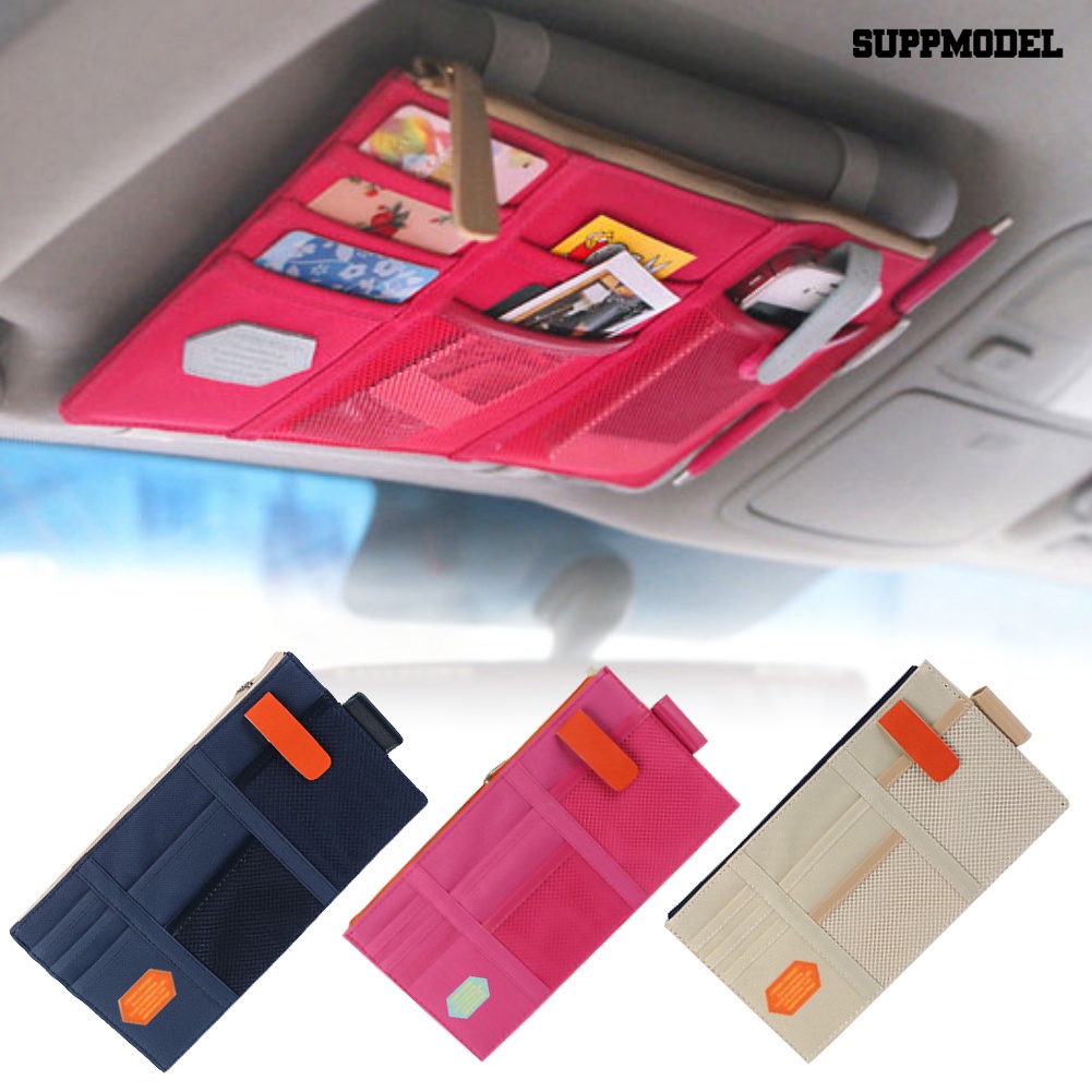 Sfs Tas Mesh Organizer Penyimpanan Kartu / Pulpen / Handphone Untuk Sun Visor Mobil