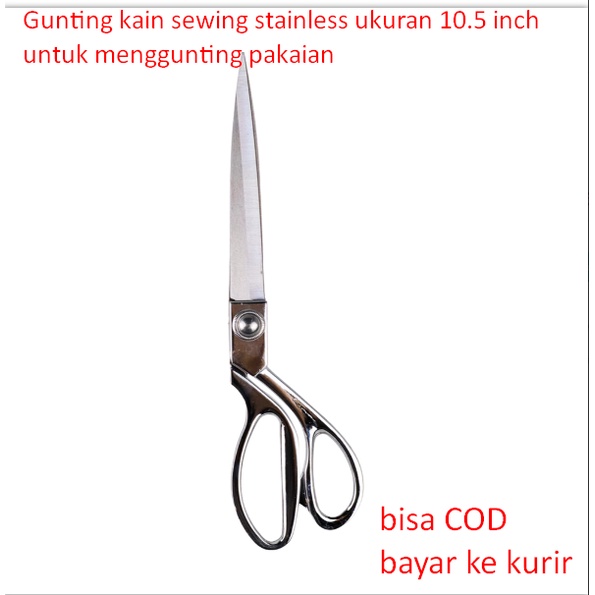 Gunting kain sewing stainless ukuran 10.5 inch untuk menggunting pakaian