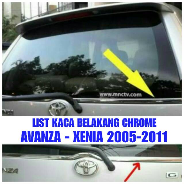 List Kaca Belakang Avanza-Xenia 2005-2011 Chrome