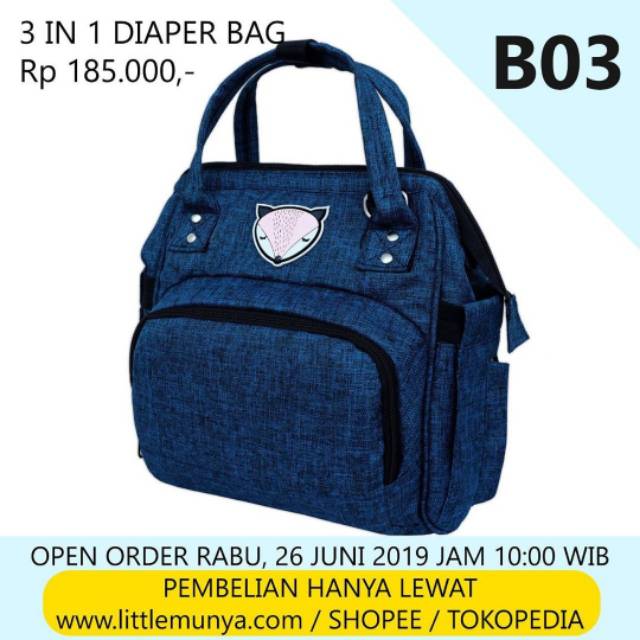 3 in 1 diaper bag Little Munya