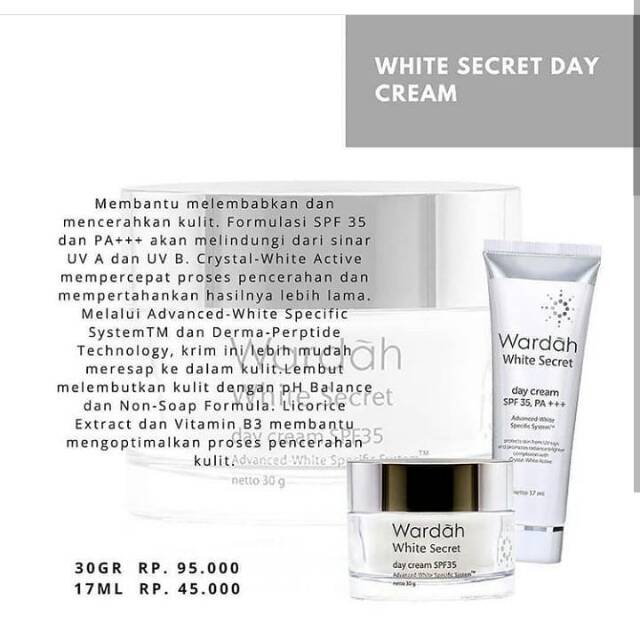 Wardah white secret day cream
