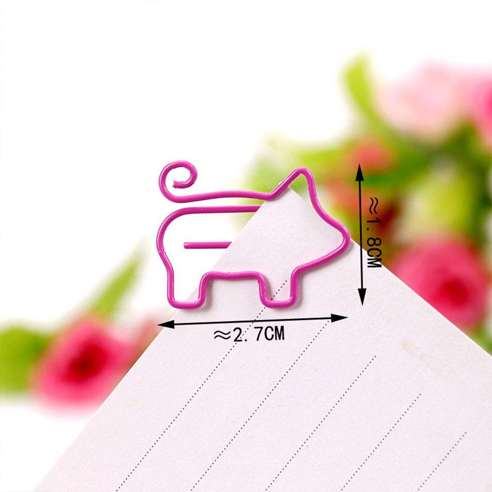 QUINTON Hollow Pig Clips Bookmark Paper Clip Letter Office School Supply Cartoon Metal Pink/Multicolor