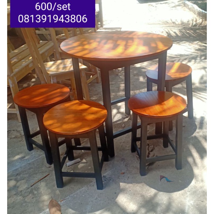 set meja kursi cafe bulat