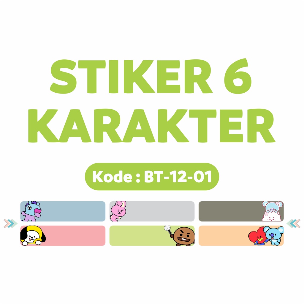 

STIKER 6 KARAKTER // BT12-01 // Waterproof // Kain // BLUESTIKER