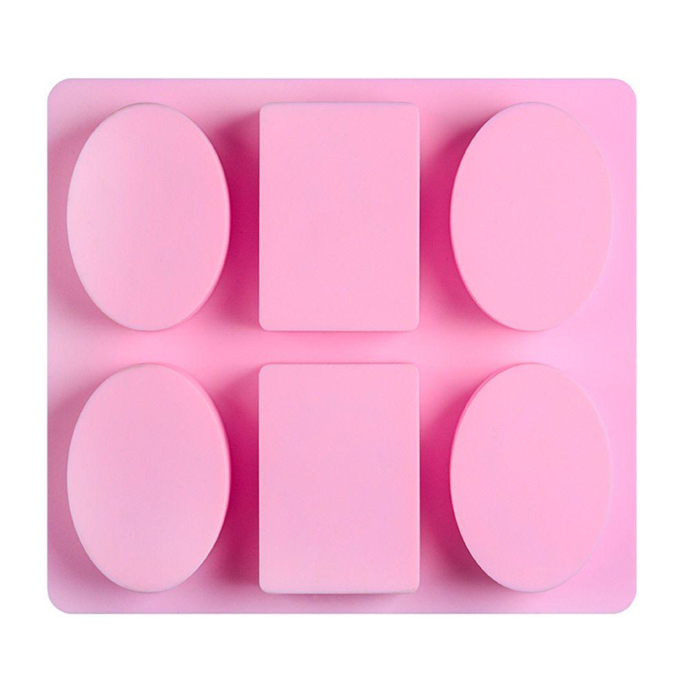 Solighter Cetakan Sabun Silikon 3D Multi Fungsi Persegi Panjang Oval DIY Craft Handmade Soaps Supplies