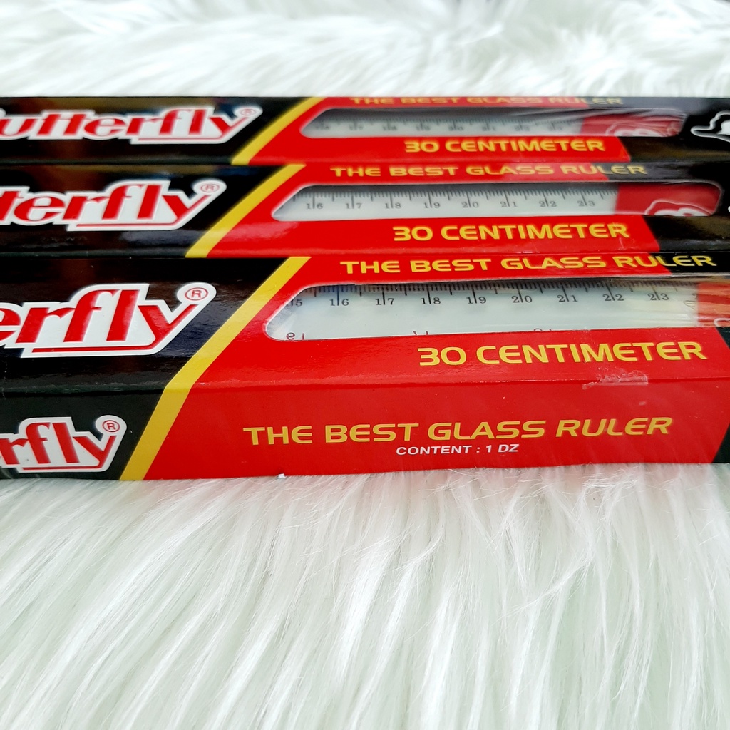 

(12 pcs) Penggaris butterfly plastik 30 cm 1 pack