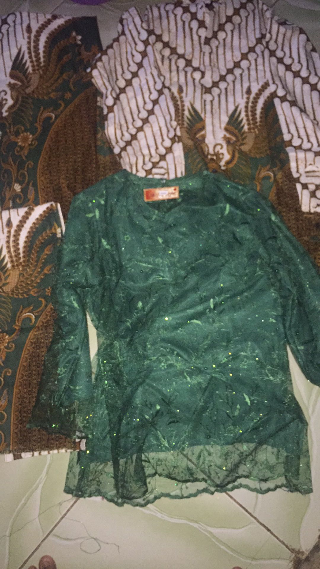 6 Warna, Ada Anak. Batik Kebaya Couple Brukat Tille Maitara Parang Selendang Nirmala