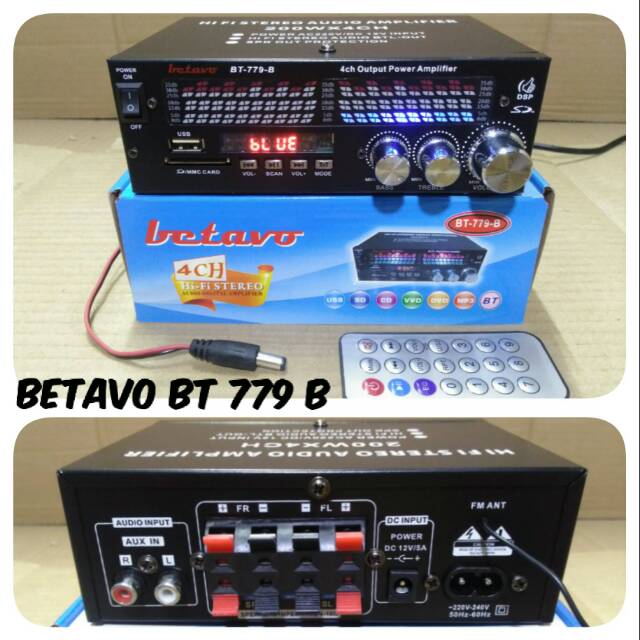 AMPLI MINI BETAVO BT 779 B BLUETOOTH AMPLIFIER MOBIL