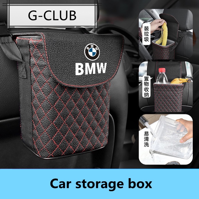 (G-CLUB) Tempat Sampah Bahan Kulit Tahan Air Untuk Mobil BMW