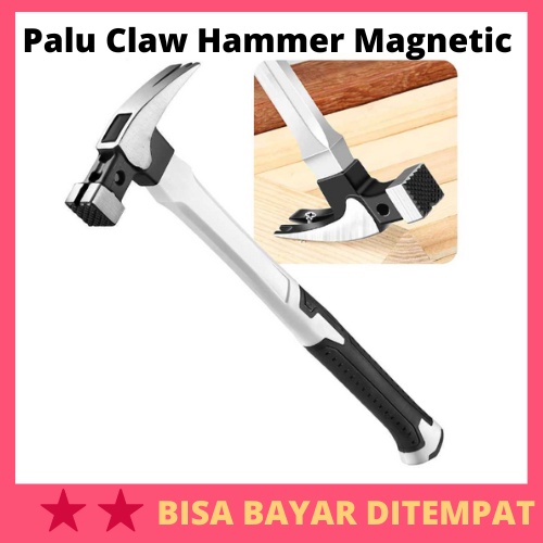 Palu Claw Hammer Magnetic 30mm Square Head / Palu Kambing Magnet Petak Magnetic Hammer Tukang Kayu C