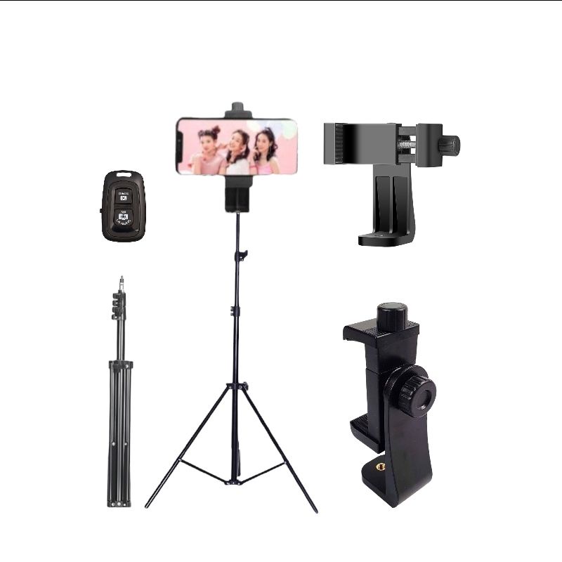 TRIPOD RING LIGHT 2.1 HP PLUS REMOTE KEPALA TRIPOD BAUT UNIVERSAL