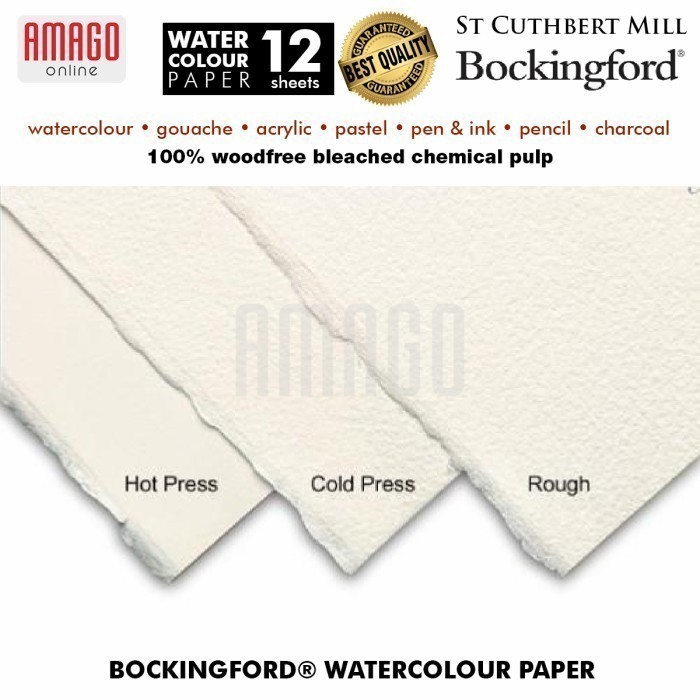 Bockingford Watercolour Paper - Rough Grain - Pad - 12 lbr - 410x310mm - 300g