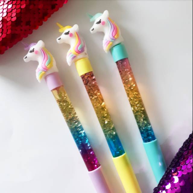 

Pulpen Gel UNICORN Glitter Lucu Warna warni (Pen Gel)
