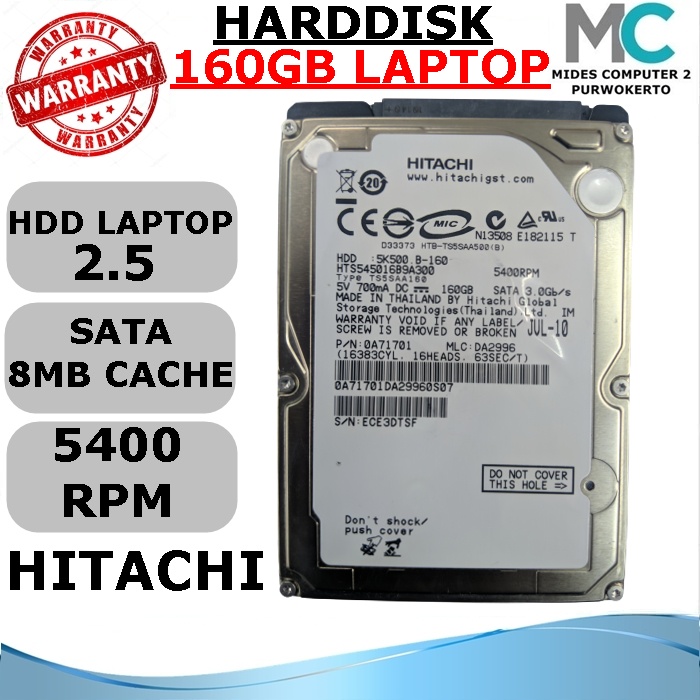 Hardisk Internal Laptop 2.5 160GB Sata Hitachi