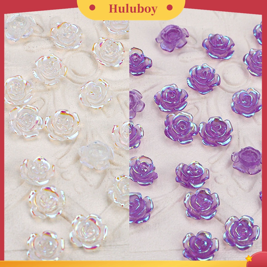 Huluboy Huluboy♡ 50pcs / Set Bunga Camellia Photochromic Berlian Imitasi Untuk Dekorasi Nail Art