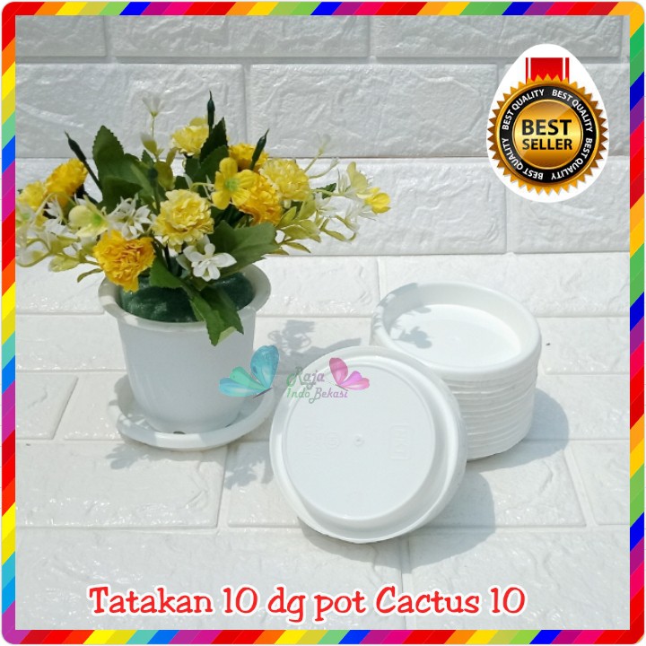 TATAKAN POT 10 PUTIH KECIL NKT/ECO/GBL ALAS POT 10 CM ALAS POT TAWON CACTUS KAKTUS 10 12 CM