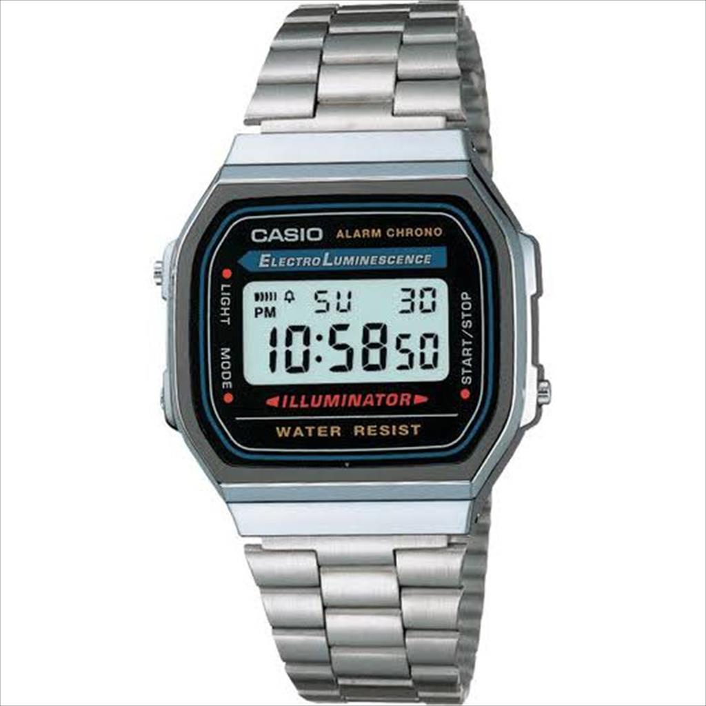 MJS 141 - Jam Tangan Digital Casio Strap Rantai Stainlesss Steel jam Tangan Fashion Pria Import.