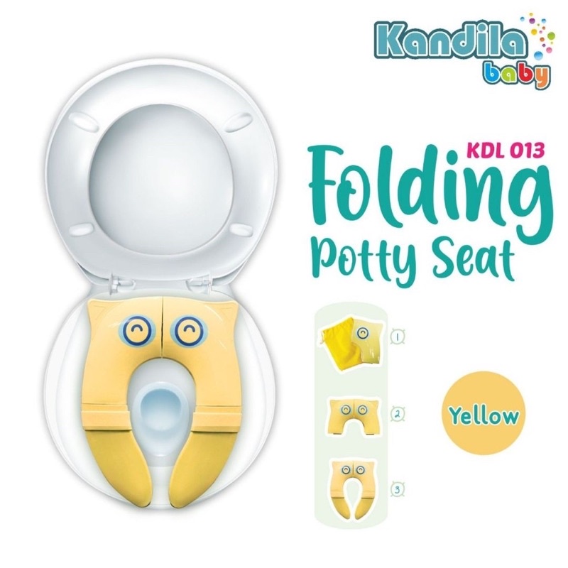 Kandila Baby Folding Potty Seat KDL013 Alas Dudukan Anak Bayi Kloset Lipat Traveling Anti Slip + Pouch Simpan
