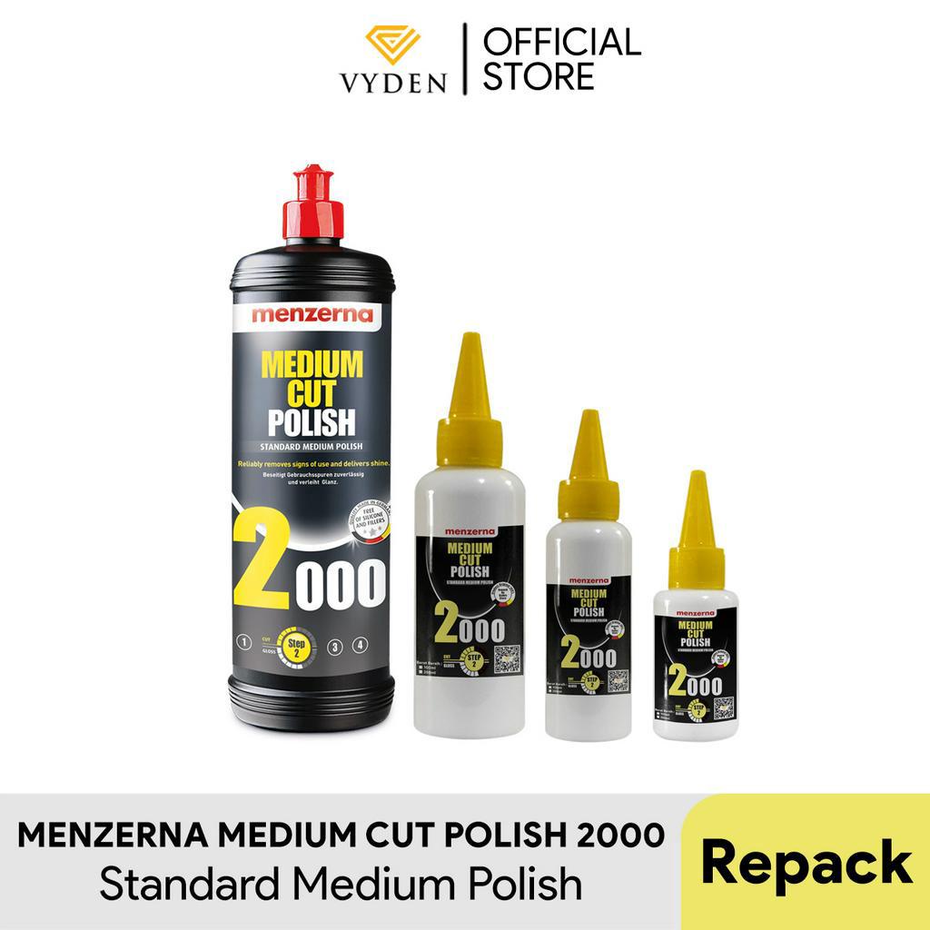 MENZERNA Medium Cut Polish 2000 100 ml Ecer Polish Medium High Gloss Kompon Menengah Penghilang Baret Halus Motor Mobil Penghapus Swirl Mark Hologram Laba Laba Pembersih Lecet Goresan Ringan Pengkilap Pengkilat Cat Waterbase