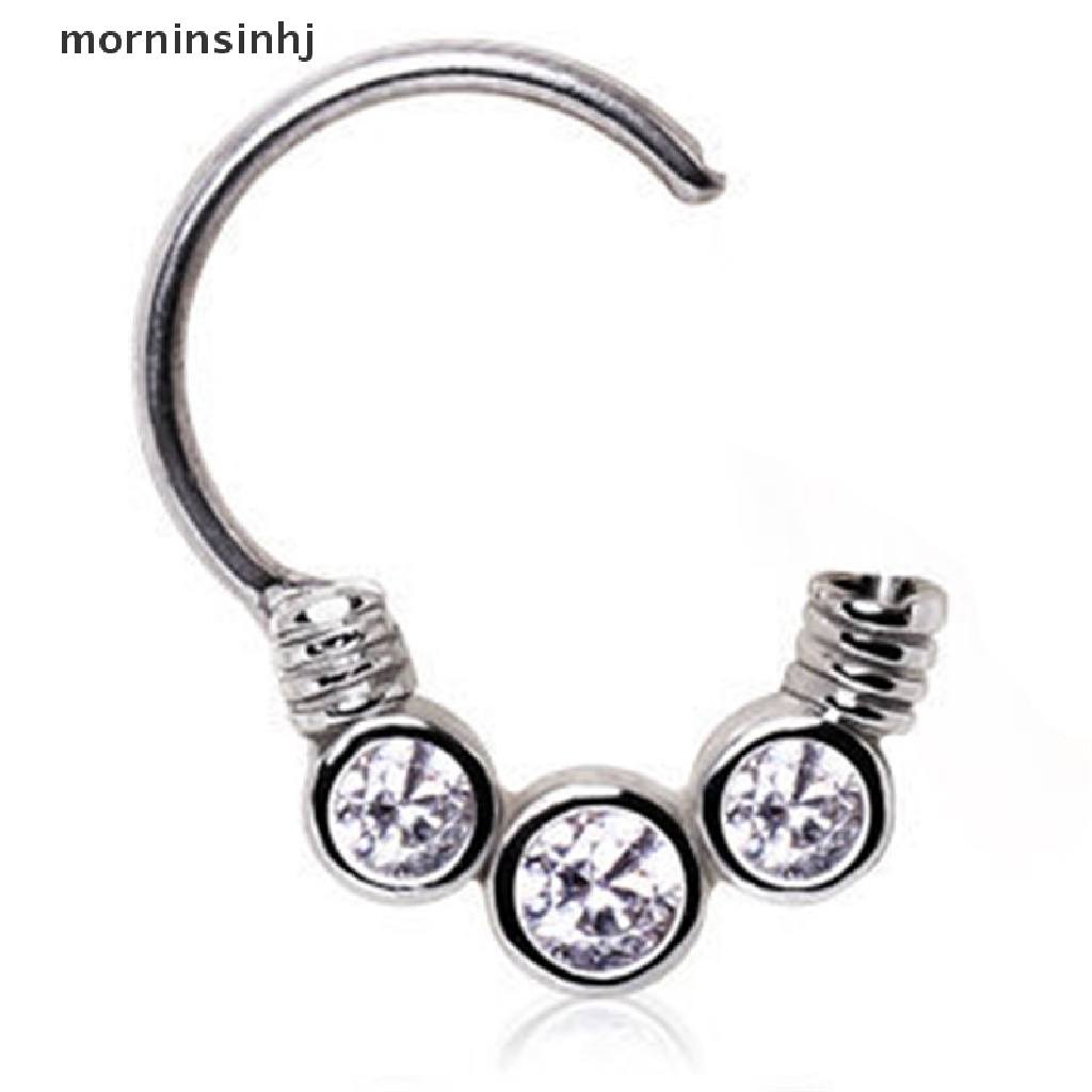 Mor Anting Tindik Hidung Bahan Stainless Steel Hias Kristal