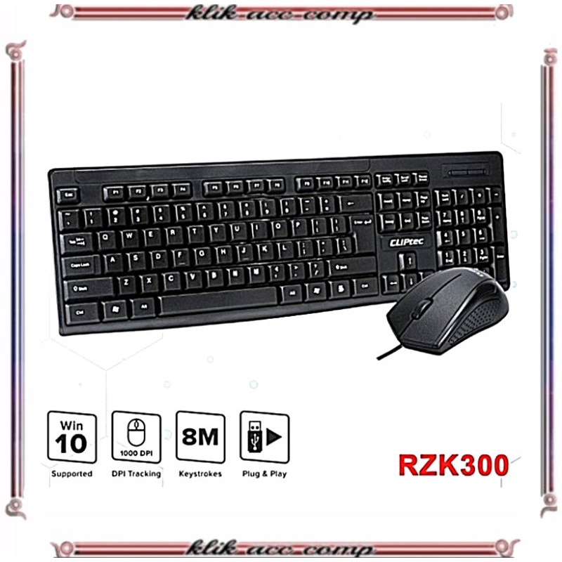 Keyboard &amp; Mouse Combo Set Wired CLIPtec RZK300