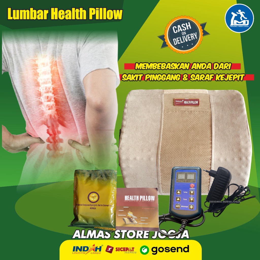 Lumbar Health Pillow Bantal Alat Terapi Kesehatan Pinggang Punggung Pijat Pijet Syaraf Kejepit Banta