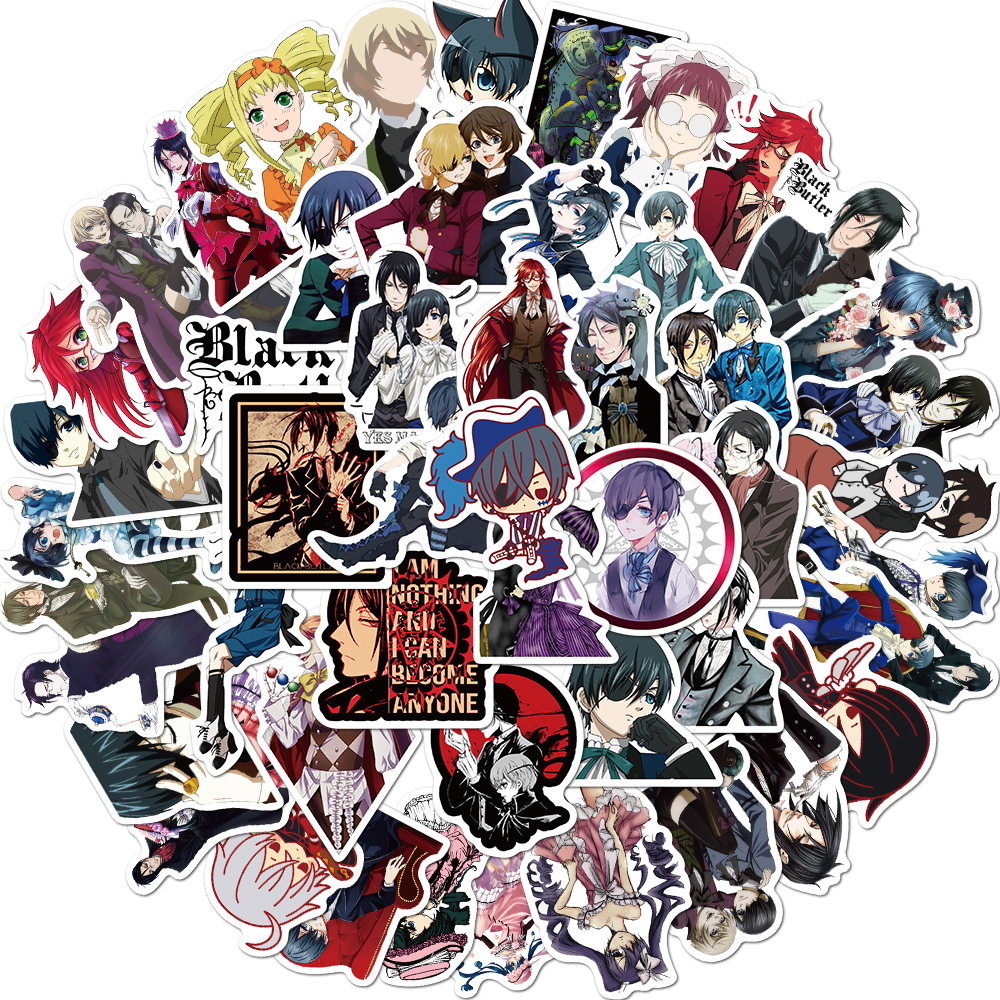 50 anime Black Butler graffiti stickers motorcycle luggage laptop skateboard decoration stickers