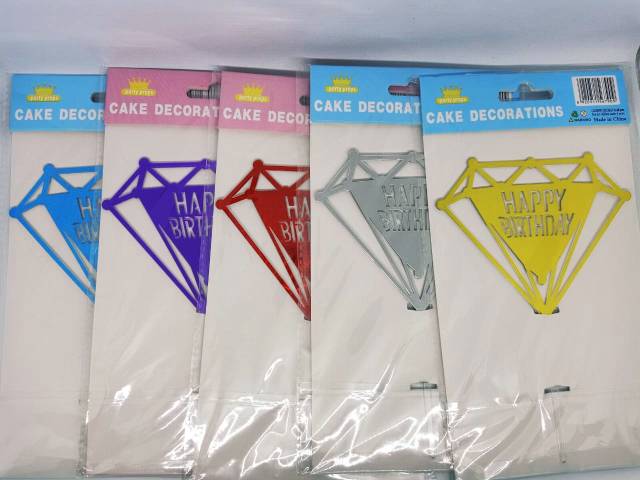 Cake Topper / Tusukan Hiasan Kue Happy Birthday ACRYLIC Jumbo / Cake Decorations