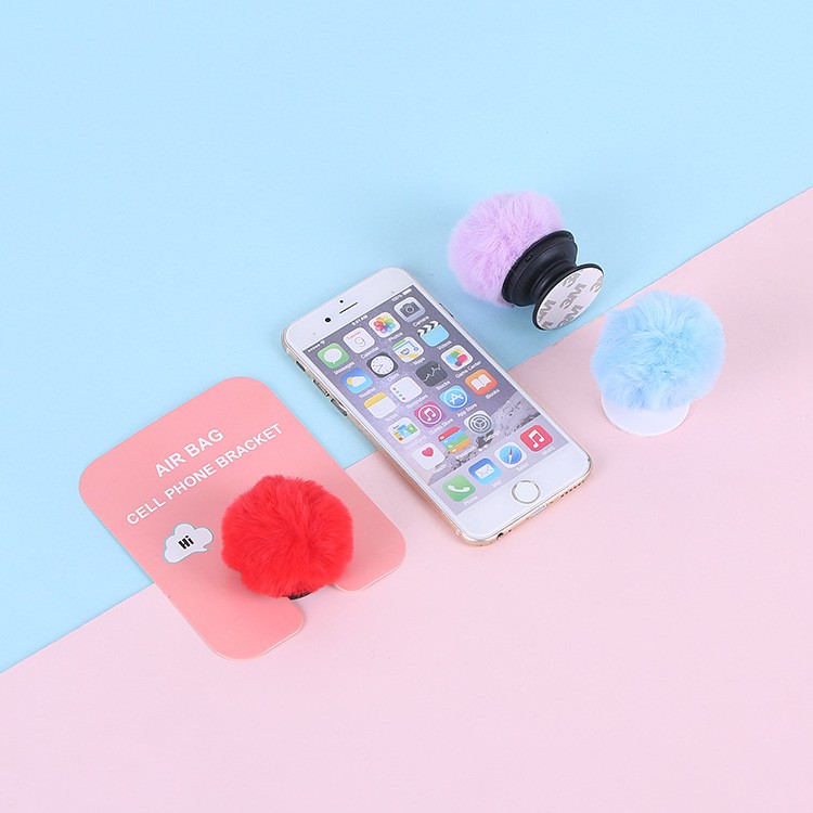 OVERFLOWS.ID Popsocket Bulu Griptok HP 3D Pompom Murah Pop Socket Pom Pom Lucu Import