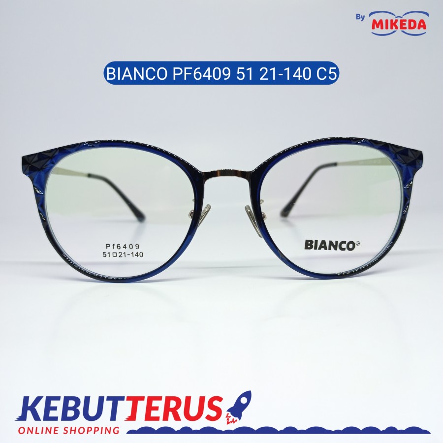 Mikeda-FRAME KACAMATA BIANCO PF6409 51 21-140C5+ LENSA(MINUS/CYLINDER)