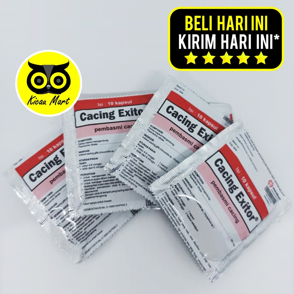 OBAT AYAM CACING EXITOR 10 OBAT AYAM CACINGAN KURUS TIDAK NAFSU MAKAN PIL KAPSUL EXITOR MEDION CXTOR