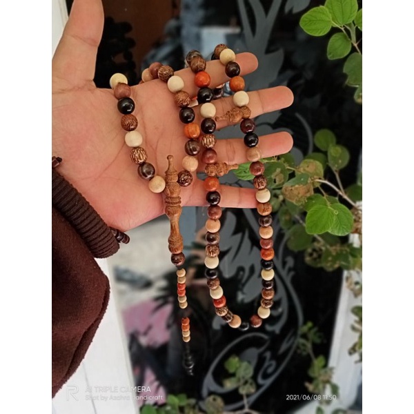 tasbih gabungan 11 kayu galih asem galih kelor hitam galih nagasari Cirebon gaharu kalimosodo setigi