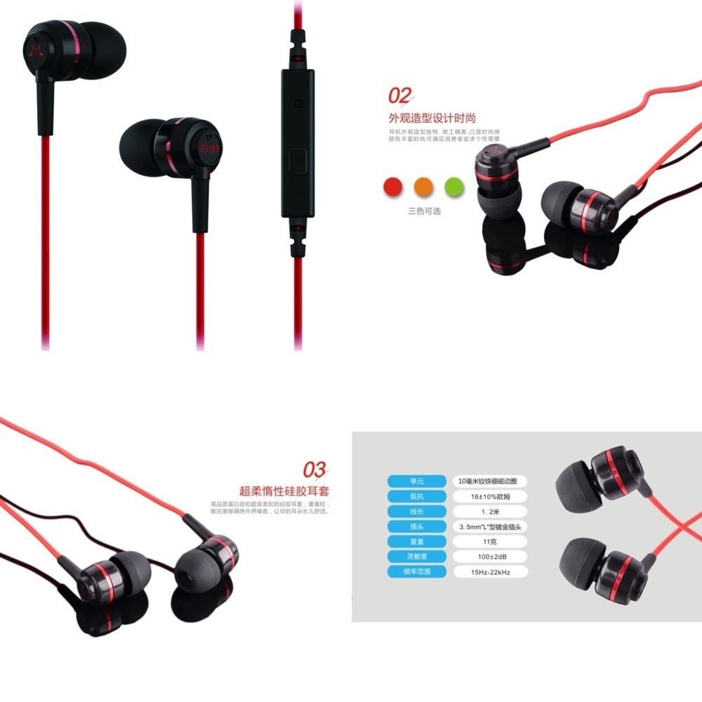 Grab Medan Earphones In-ear SoundMAGIC Sound Isolating Powerful Bass with Mic - ES18S - Black/R