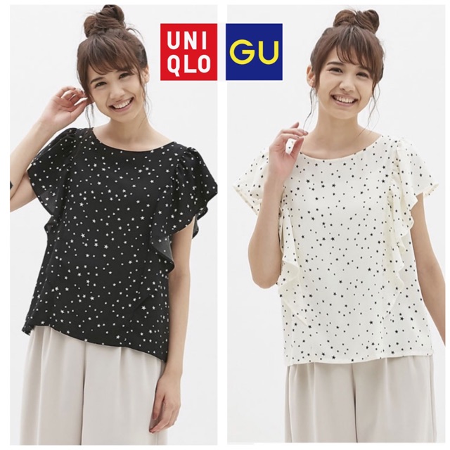 Uniqlo GU star blouse pandek - uniqlo original - blouse branded