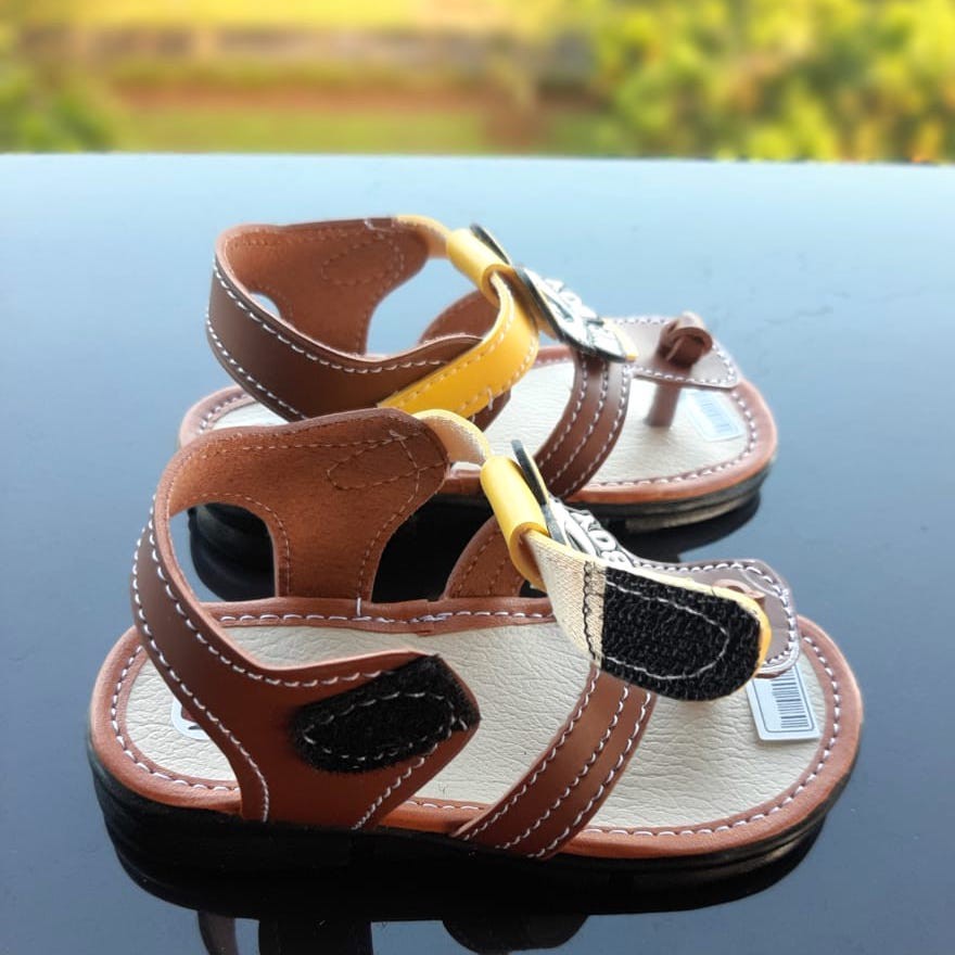 TOKOERS SDL10 Sepatu Sandal Kulit Sintetis Tali Perepet Anak Laki Laki Umur 1 2 3 4 5 6 tahun