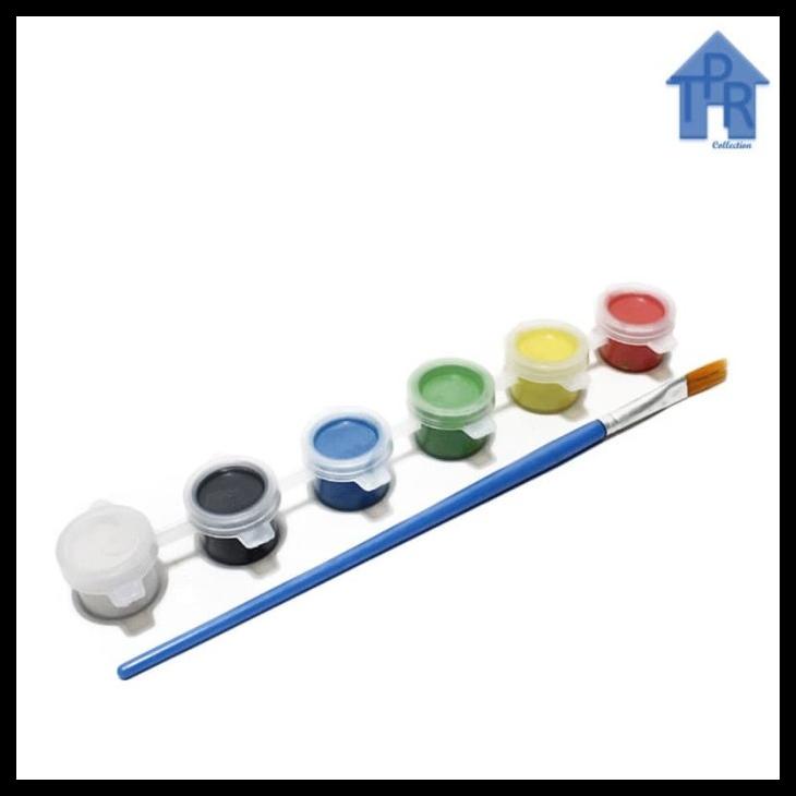 

Cat Akrilik Untuk Prakarya Tanah Liat - 6Warna + 1Kuas