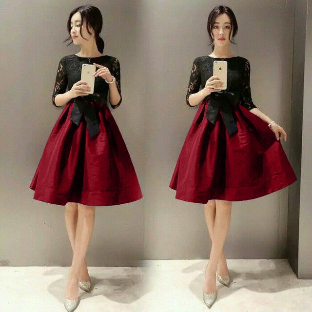 FWG - DRESS IKABI BRUKAT / DRESS CASUAL BRUKAT / DRESS KOREA BRUKAT / DRESS KOREA WANITA NATAL / DRESS CANTIK WANITA / CASUAL DRES KOREA BRUKAT