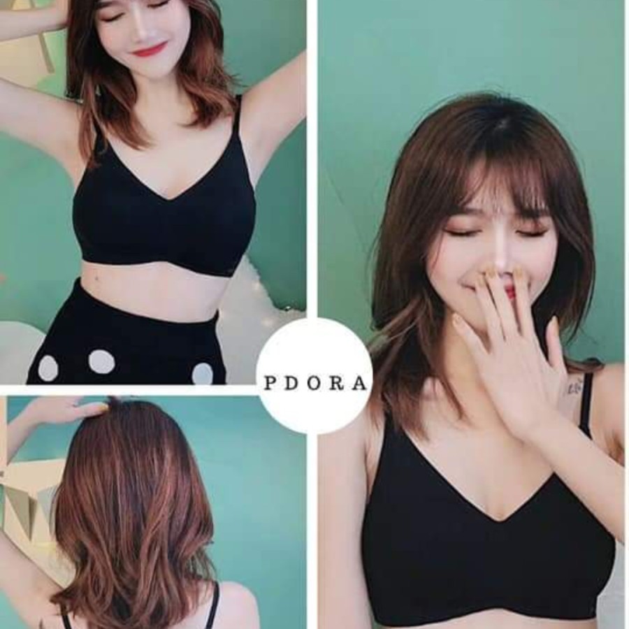 Pdora bra kesehatan / bra sport tali kecil - Hitam