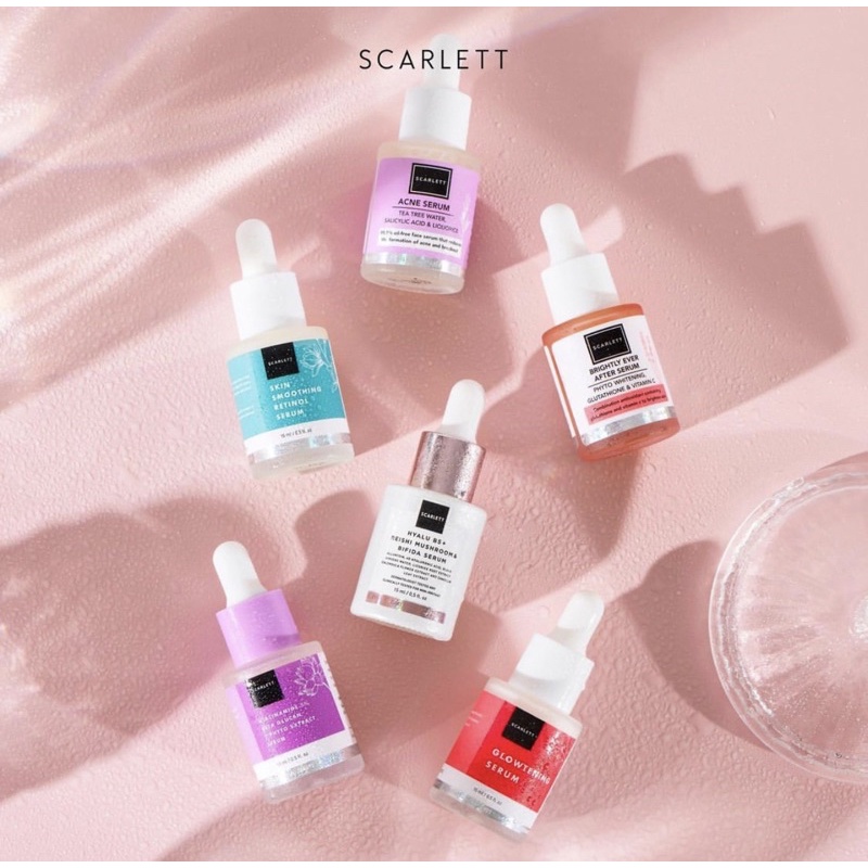 (RETINOL DAN NIACINAMIDE READY ) BISA COD ‼️SERUM Scarlett whitening serum brightly ever after dan acne serum glowthening serum niacinamide 5% dan smoothing retinol serum