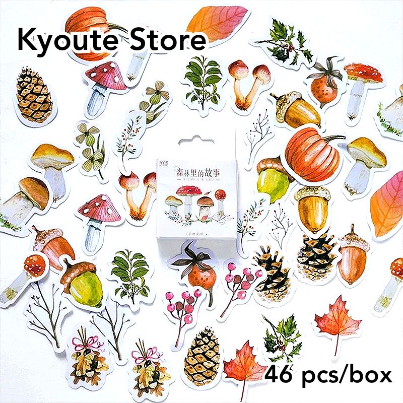 

46 pcs Sticker Dekorasi Forest Plants Mushroom Scrapbook DIY Bujo Planner Journal Diary