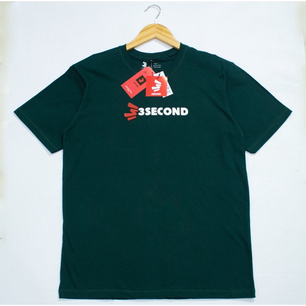 T-Shirt 3Second Floking l Kaos 3Second Sablon Floking Premium Quality
