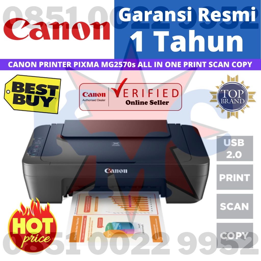 PRINTER CANON PIXMA MG2570S PRINTER ALL IN ONE MG 2570S PRINT SCAN COPY RESMI