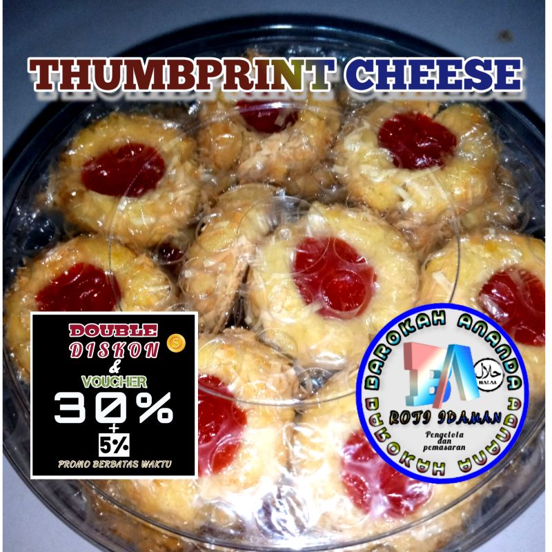 

strawbery thumbprint cheese cookies T500gr kue lebaran AN1+