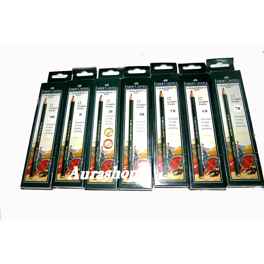 

PENSIL FABER CASTELL HB, 2B, 3B, 4B, 5B, 6B, 7B, 8B /PENSIL FABER CASTELL 9000 ORIGINAL