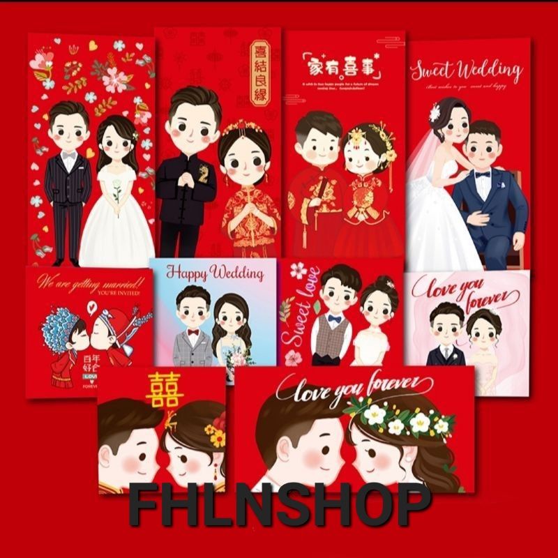 

amplop wedding premium/angpao pernikahan tebal merah/red envelope souvenir hampers hadiah