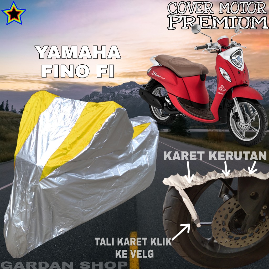 Sarung Motor YAMAHA FINO FI Silver KUNING Body Cover PREMIUM