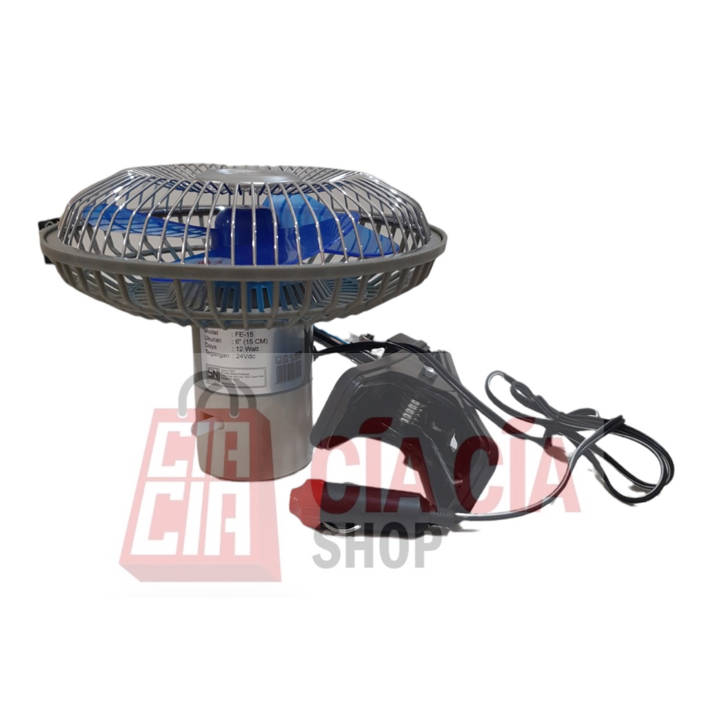 Kipas Angin Mobil 6 inch DC 12V 24V Kipas Angin Jepit Aki Mobil 6&quot; Kipas Angin DC Visalux Car Fan