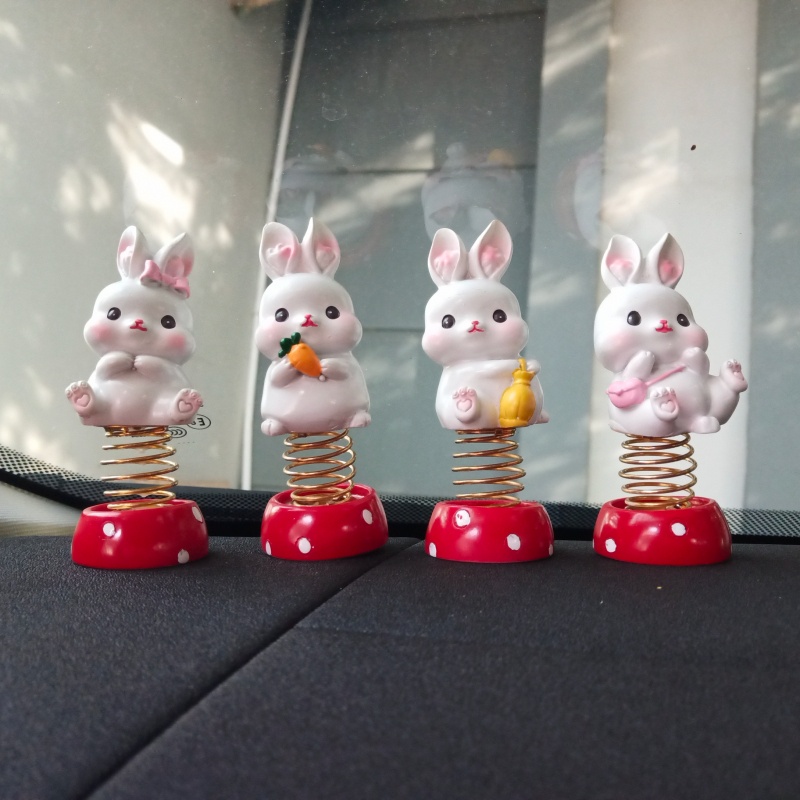 Pajangan Mobil MICKEY MINNIE MOUSE CAT DOGGY BEAR RABBIT MAITREYA Goyang - goyang Coil Series 4 in 1